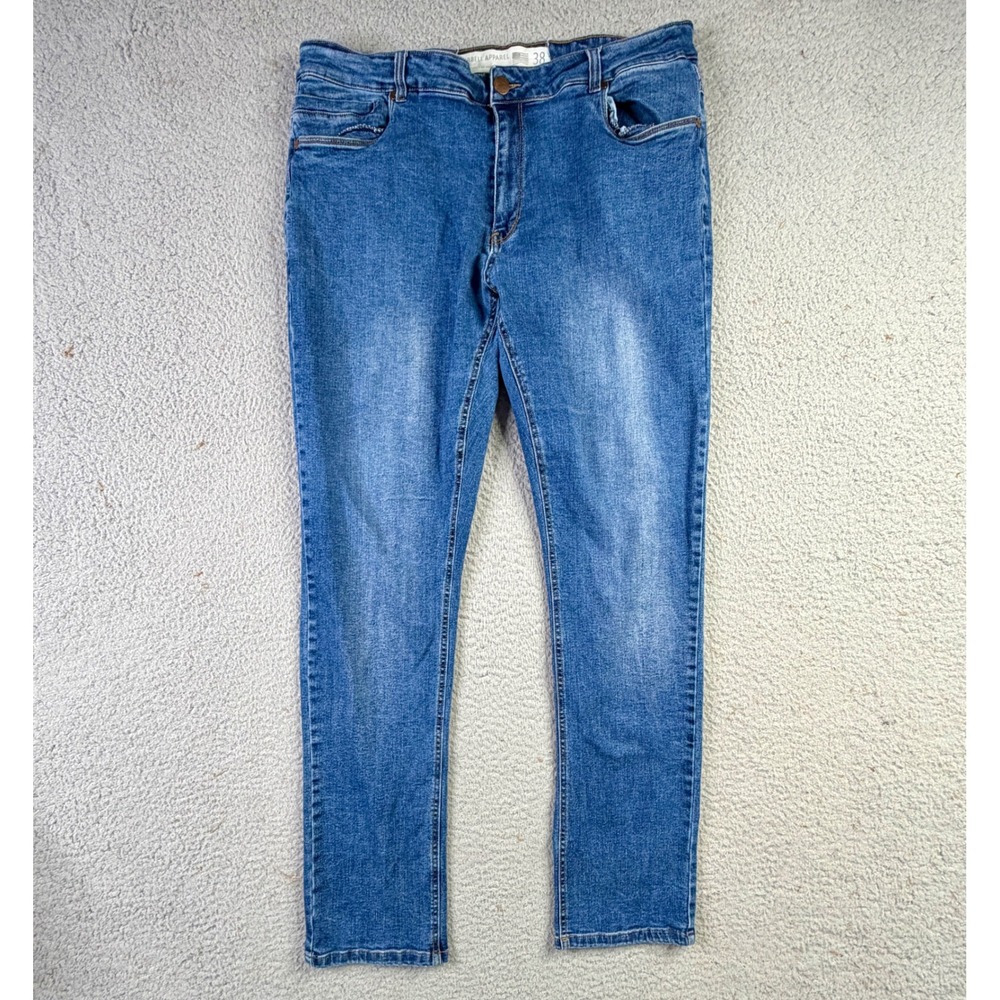 Barbell Apparel Mens Athletic Fit Blue Denim Jeans Medium Wash Size 38 x 32